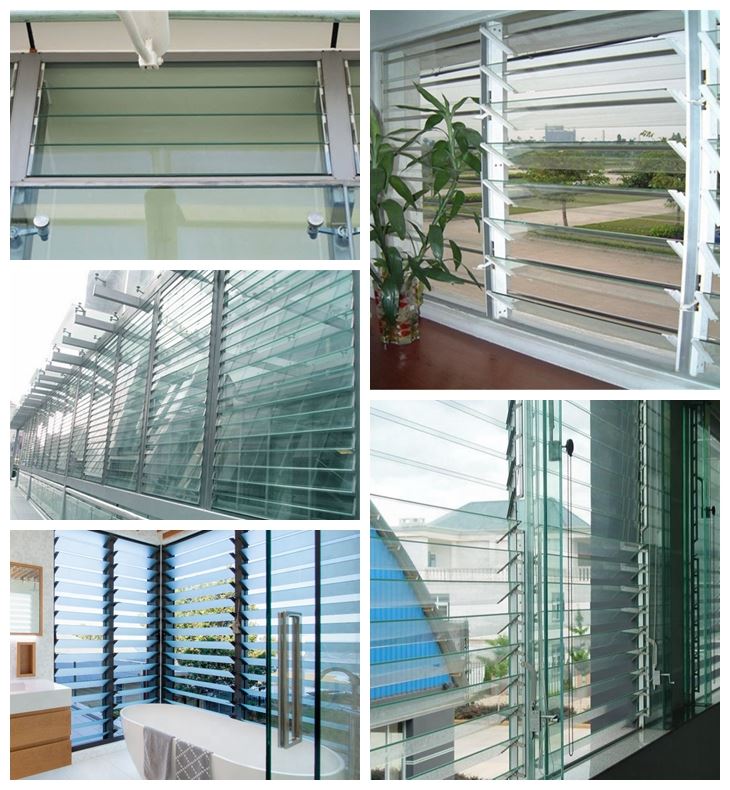 clear louver glass blade application